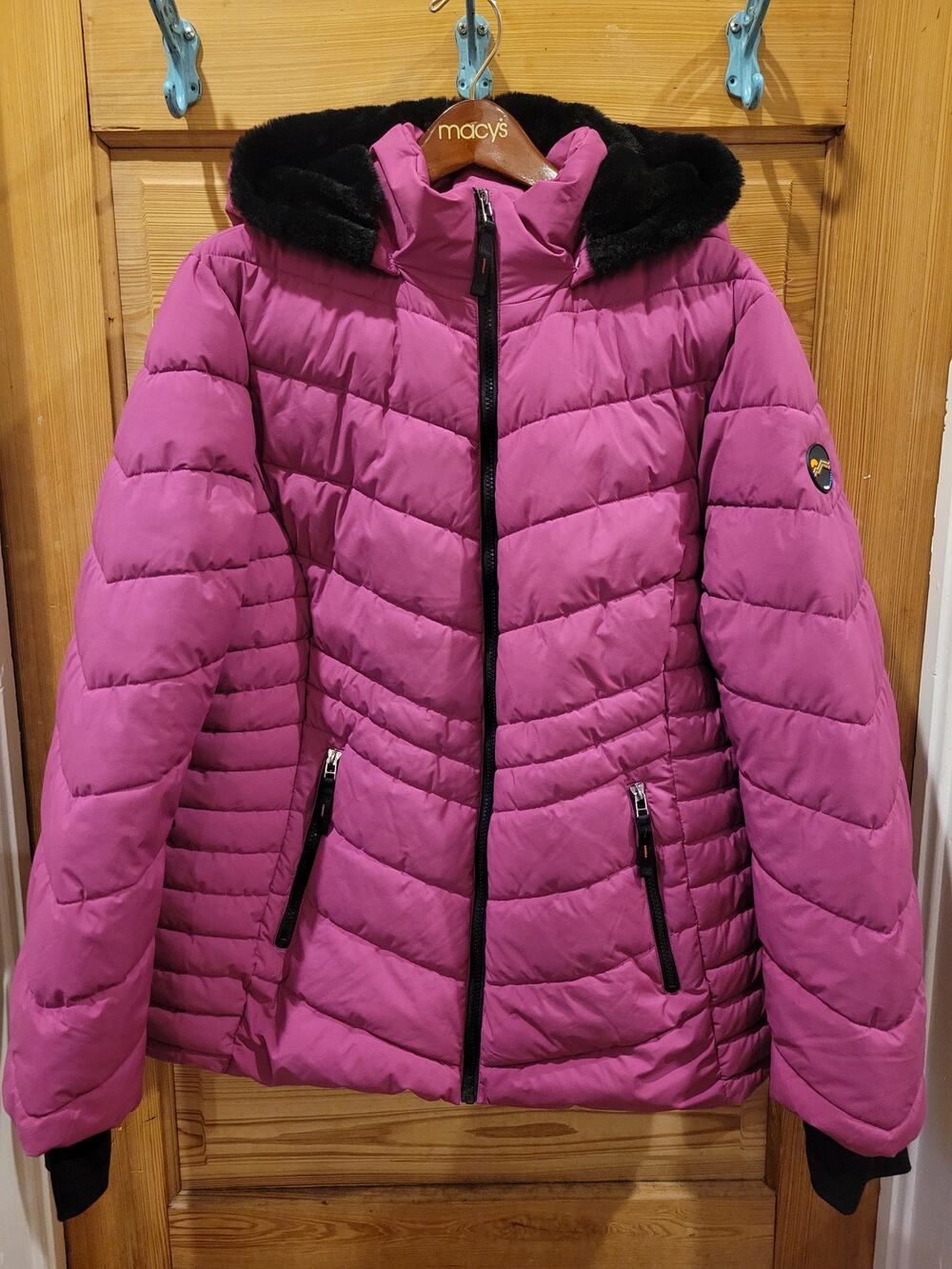 HFX Outdoors Pink Puffer Jacket Faux Fur Hood Womens XXL